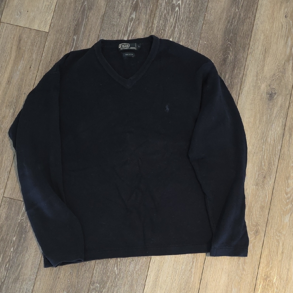 Polo by Ralph Lauren Black V-Neck Sweater